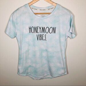 Free WITH PURCHASE Rae Dunn ‘Honeymoon  Vibes’ Blue Tie Dye T-Shirt Size Small